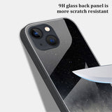 Space Moon Astronaut Tempered Glass Case For iPhone