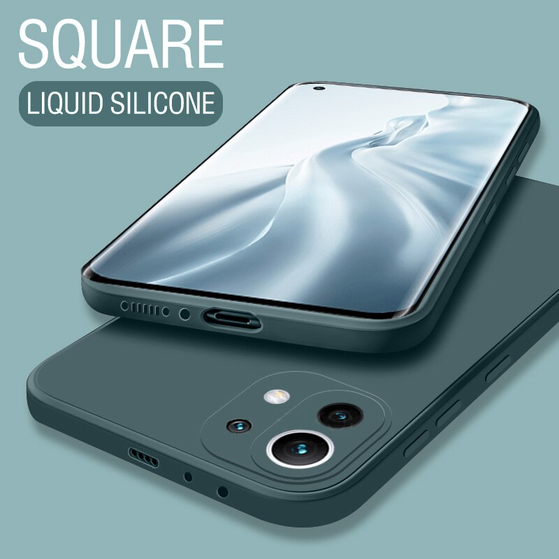 Square Liquid Silicone Case For Xiaomi