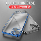 Square Plating Frame Transparent Case For iPhone