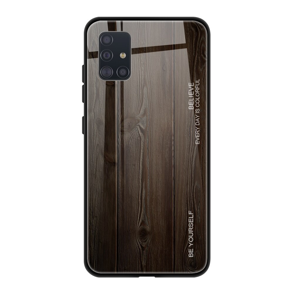 Wood Grain Tempered Glass Case for Samsung