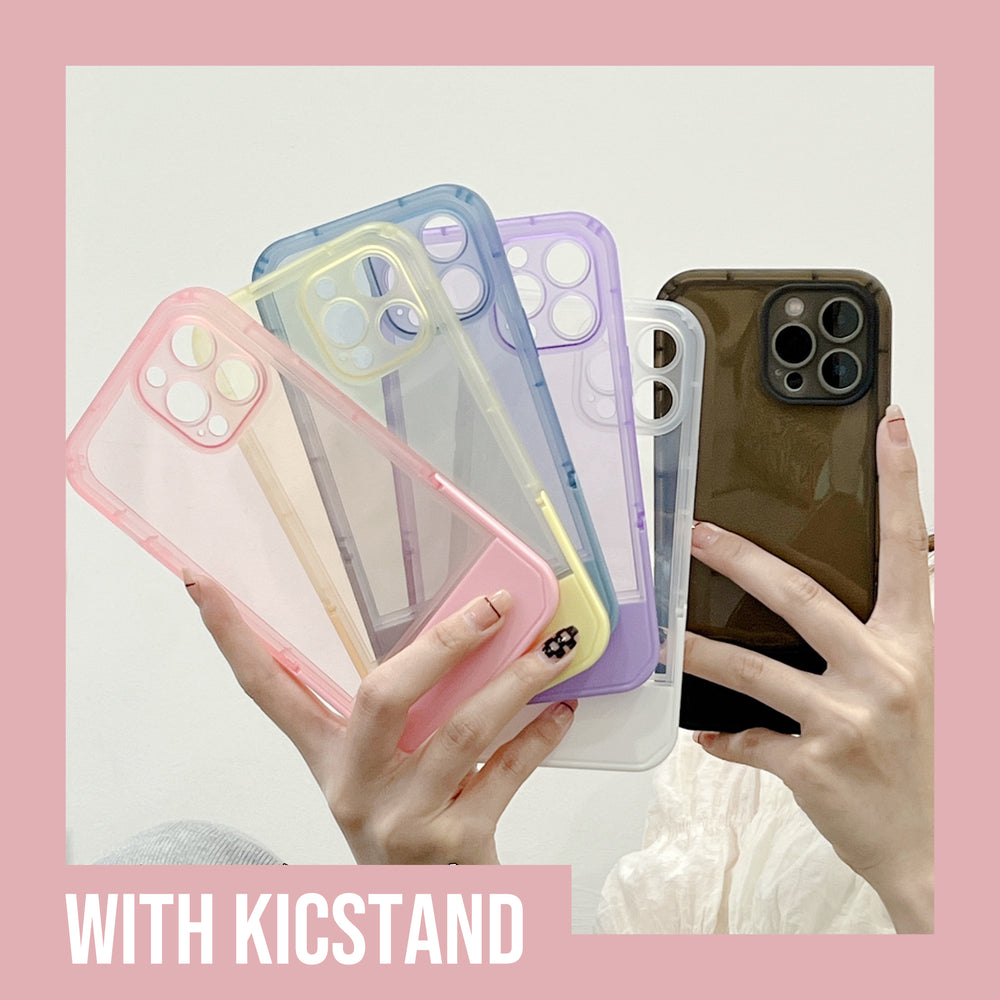 Kickstand Transparent Soft Case for iPhone