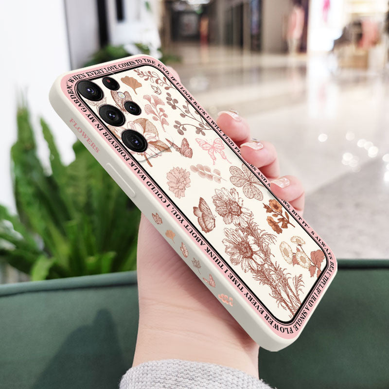 Vintage Flowers Silicone Case For Samsung Galaxy