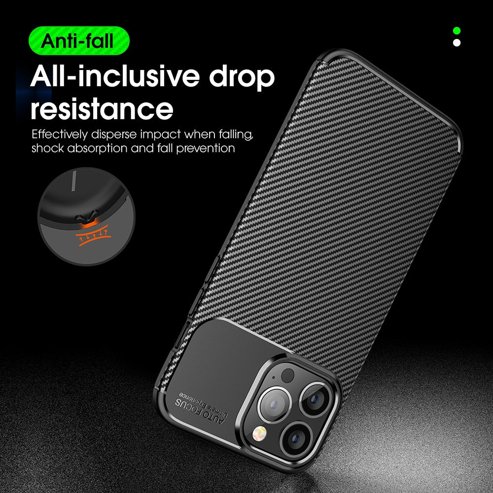 Soft Fiber Shockproof Silicone Case For iphone.