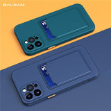 Card Slot Design Silicone Case For iPhone