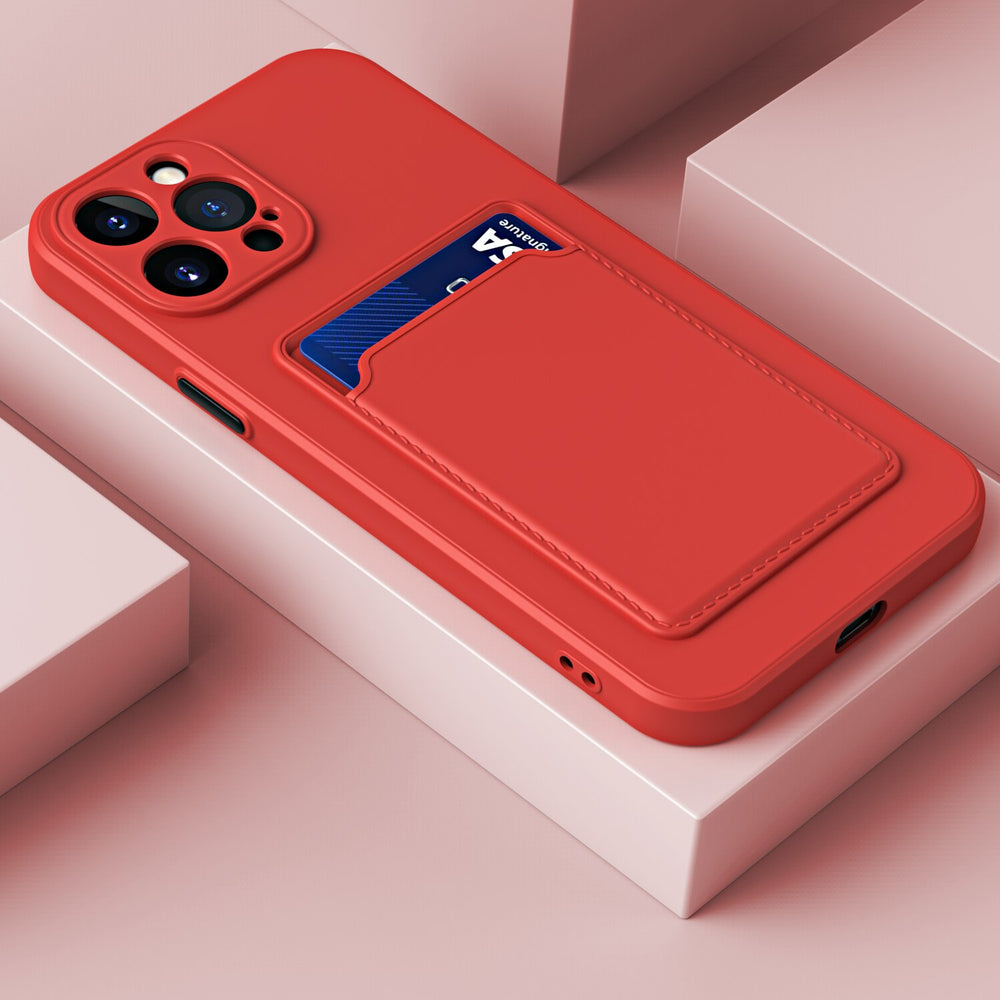 Card Slot Design Silicone Case For iPhone