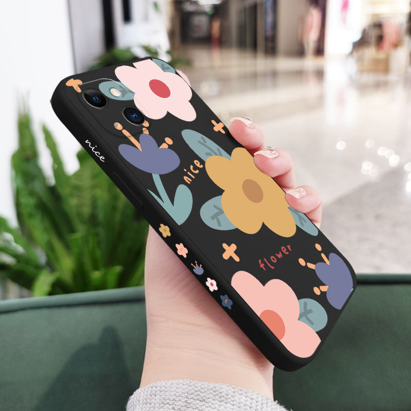 Warm Flowers Silicone Case For iPhone