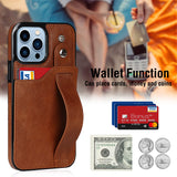 Wrist Strap PU Leather Cover for iPhone