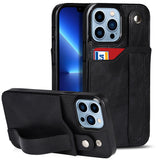 Wrist Strap PU Leather Cover for iPhone