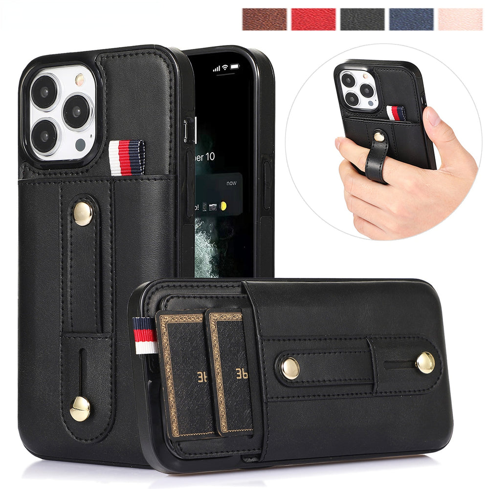 Wallet Card Slot Magnetic Leather Case For iPhone