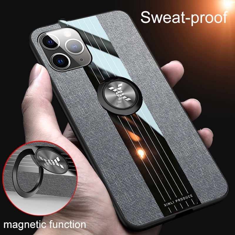 Soft Silicone Frame Magnetic Ring Holder Case For iphone