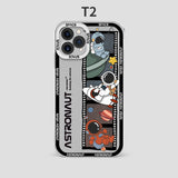 Cute Astronaut Clear Silicone Case For iPhone
