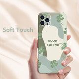 Soft Liquid Silicone Flowers Square Protect Case For iPhone