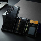 Glitter 2 in 1 Leather Wallet Case For Samsung Galaxy
