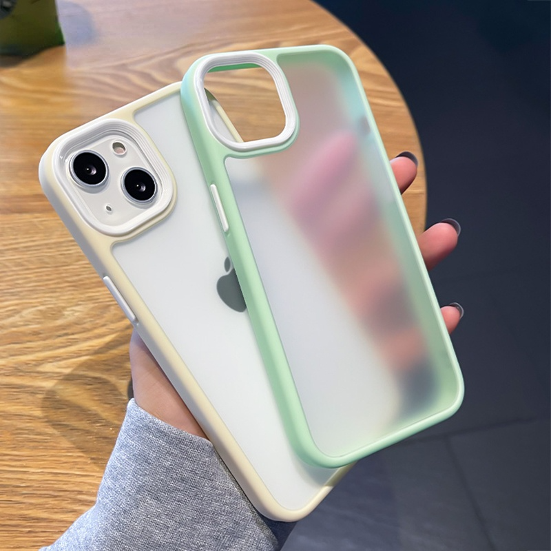 Candy Color Frame Transparent Case For iPhone